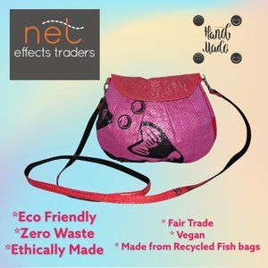 NET Effect Traders Pink/Coral Sm Xbody Made w/ Recycled Cambodian Fish Bags